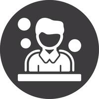 Users Glyph Circle Icon vector