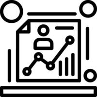 icono de línea de datos demográficos vector