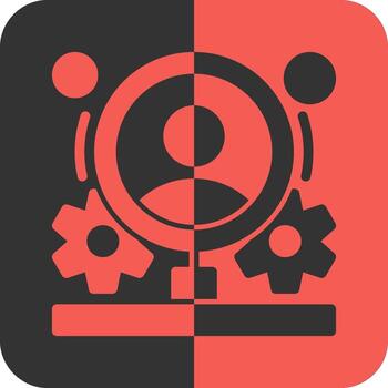 comportamiento fluir rojo inverso icono vector