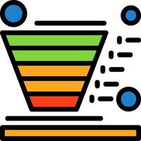 Conversion funnel Line Filled Icon vector