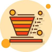 Conversion funnel Filled Shadow Circle Icon vector