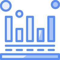 Attribution modeling Line Filled Blue Icon vector
