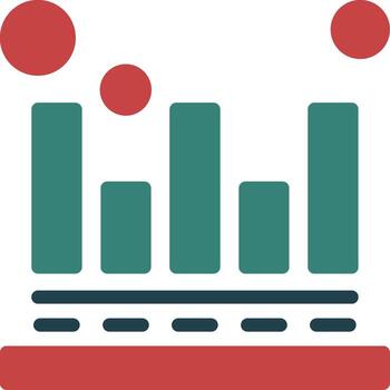 Attribution modeling Glyph Two Color Icon vector