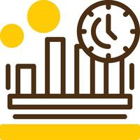 Real-time data Yellow Lieanr Circle Icon vector
