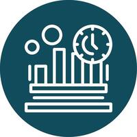 Real-time data Outline Circle Icon vector