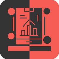 Mobile app analytics Red Inverse Icon vector