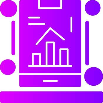 móvil aplicación analítica sólido multi degradado icono vector