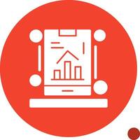 Mobile app analytics Glyph Shadow Icon vector