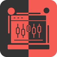Social media analytics Red Inverse Icon vector
