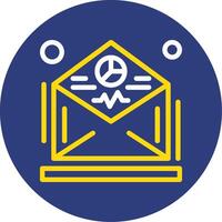 Email marketing analytics Dual Line Circle Icon vector