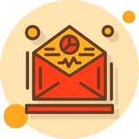 Email marketing analytics Filled Shadow Circle Icon vector