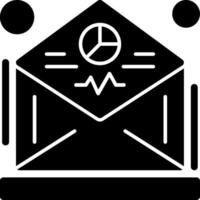 correo electrónico márketing analítica glifo icono vector