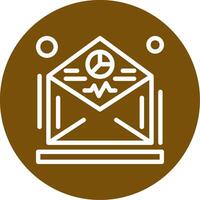 Email marketing analytics Outline Circle Icon vector