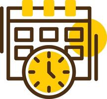 Deadline Yellow Lieanr Circle Icon vector