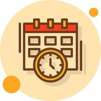 Deadline Filled Shadow Circle Icon vector