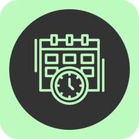 Deadline Linear Round Icon vector