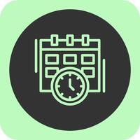 Deadline Linear Round Icon vector