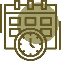 Deadline Linear Circle Icon vector