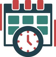 Deadline Line Two Color Icon vector