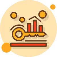 palabra clave clasificación lleno sombra circulo icono vector