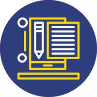 Content writer Dual Line Circle Icon vector