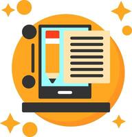 Content writer Tailed Color Icon vector