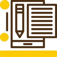 Content writer Yellow Lieanr Circle Icon vector