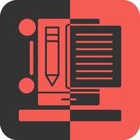 Content writer Red Inverse Icon vector
