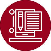 Content writer Outline Circle Icon vector