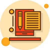 Content writer Filled Shadow Circle Icon vector