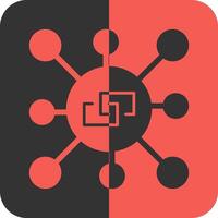 Link outreach Red Inverse Icon vector