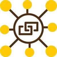 Link outreach Yellow Lieanr Circle Icon vector