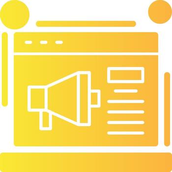 anuncio Campaña sólido multi degradado icono vector