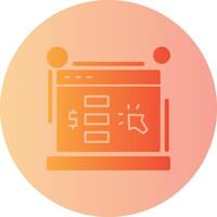 Cost per click Gradient Circle Icon vector