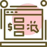 Cost per click Linear Circle Icon vector