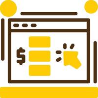 Cost per click Yellow Lieanr Circle Icon vector