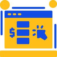 Cost per click Flat Two Color Icon vector