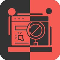 Click fraud Red Inverse Icon vector