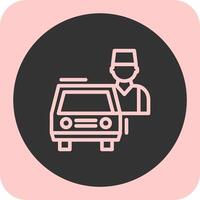 Valet parking Linear Round Icon vector