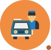 Valet parking Flat Shadow Icon vector