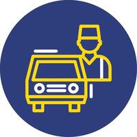 Valet parking Dual Line Circle Icon vector