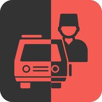 Valet parking Red Inverse Icon vector