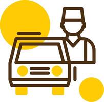 Valet parking Yellow Lieanr Circle Icon vector