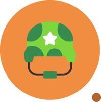 Military helmet Flat Shadow Icon vector