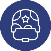 Military helmet Outline Circle Icon vector