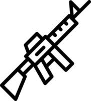 icono de línea de rifle vector