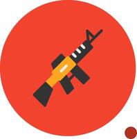 rifle plano sombra icono vector