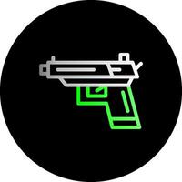 pistola doble degradado circulo icono vector