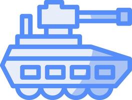 tanque línea lleno azul icono vector