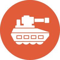 Tank Glyph Circle Icon vector